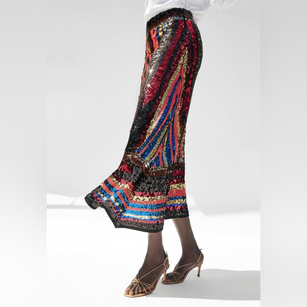 Zara Limited Edition Multi-Colored Sequin Maxi Skirt